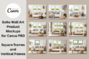 Boho Themed Wall Art Mockups- Etsy Shops