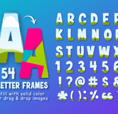 Doodle Letters Canva Frames Template