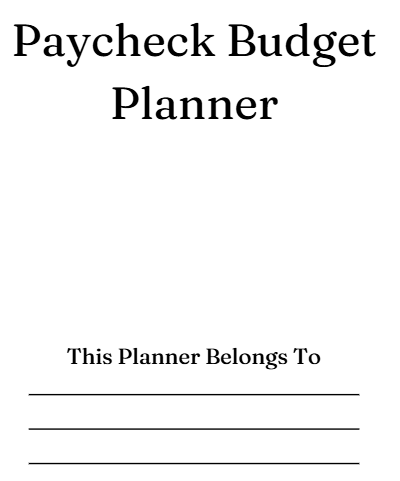 Paycheck budget