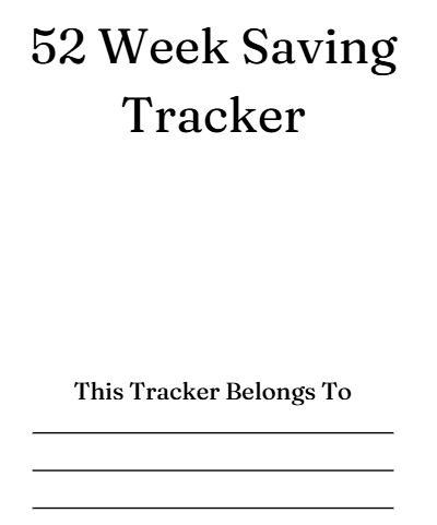 52 Week Saving Tracker