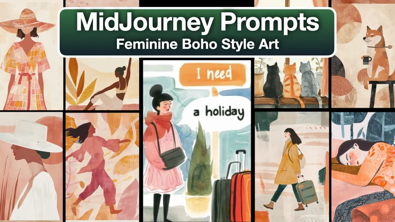 Boho Art Midjourney Prompts