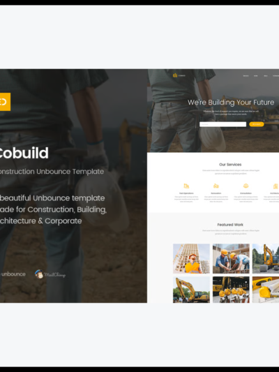 elements cobuild unbounce construction landing page