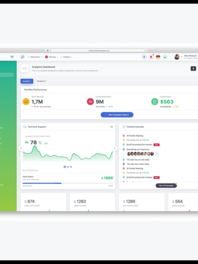 elements dashboard a fullscreen sidebar grid theme