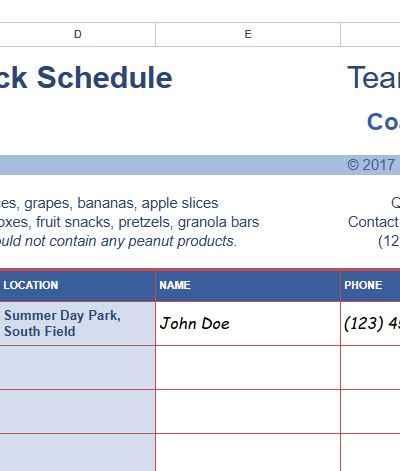 TEAM SNACK SCHEDULE.xlsx